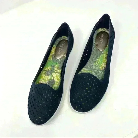 Easy Spirit Dexlee 3 Flat Shoes Blue Cut Out 9 New - Picture 8 of 8